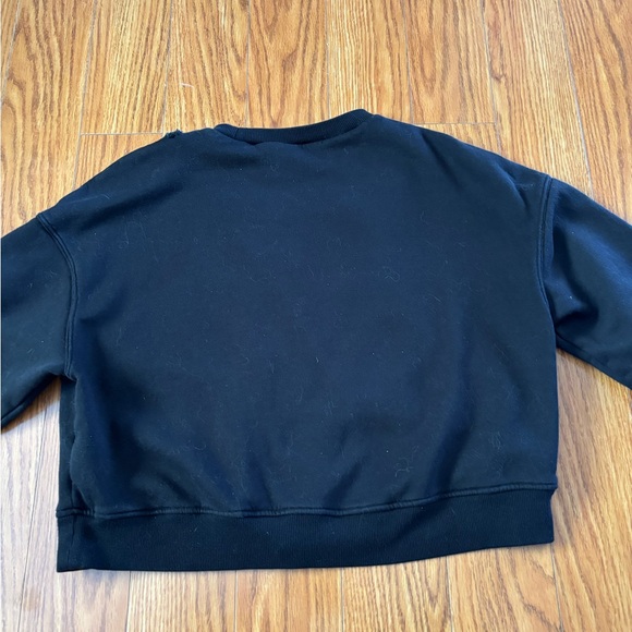 POL brand inspired * HANDMADE UPCYCLED ONE-OF-A-KIND BLACK CROPPED SWEATSHIRT - Picture 5 of 7